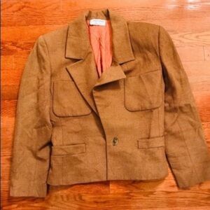 NYC RTW VINTAGE EARLY 80S CALVIN KLEIN CAREER WORK BLAZER MUSTARD YELLOW
